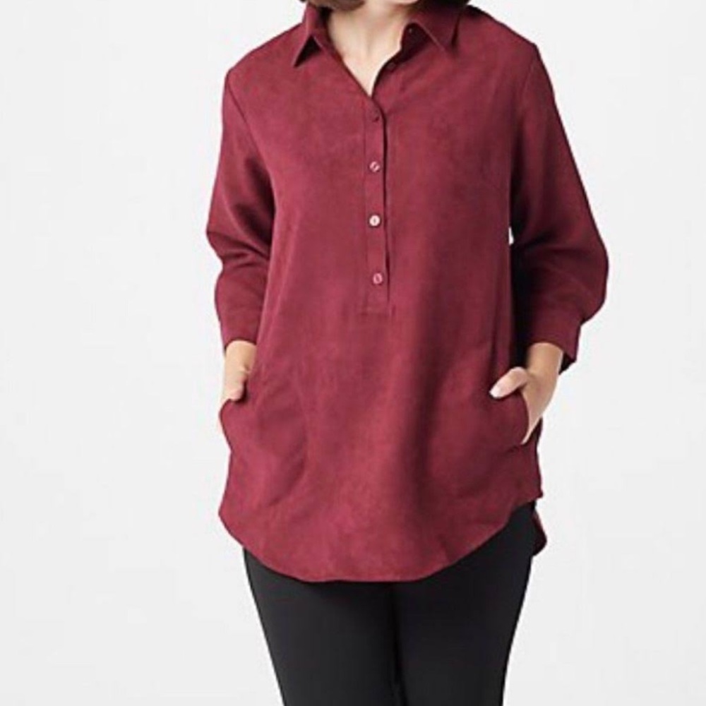 Plum Red Velvety 3qtr Length
